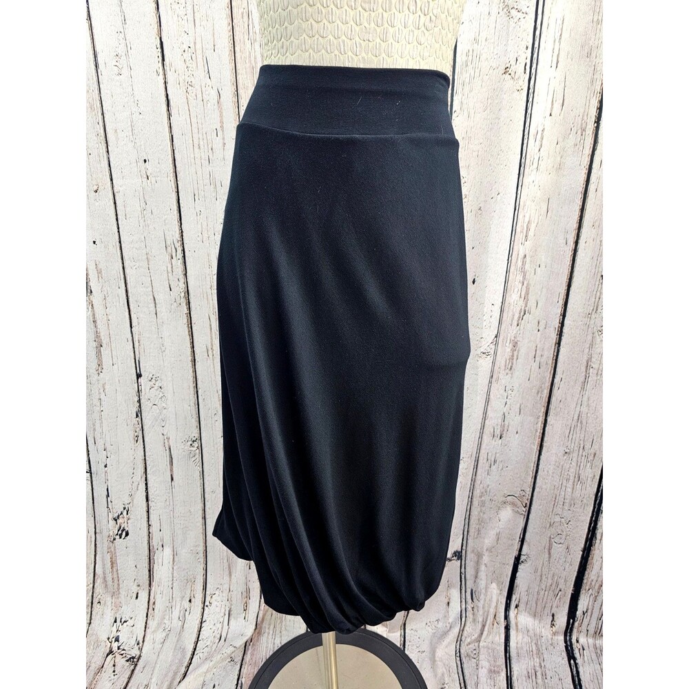Ronen‎ Chen Black Bubble Stretch Designer Full Length Maxi Skirt Women's 2 EUC
